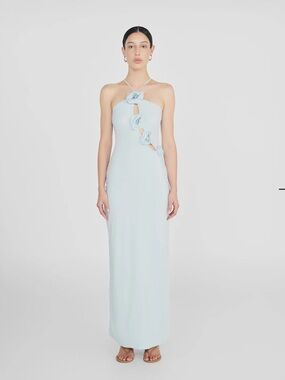 Maygel Coronel LIRI dress - Floral Knot Bodycon Dress in Light Blue